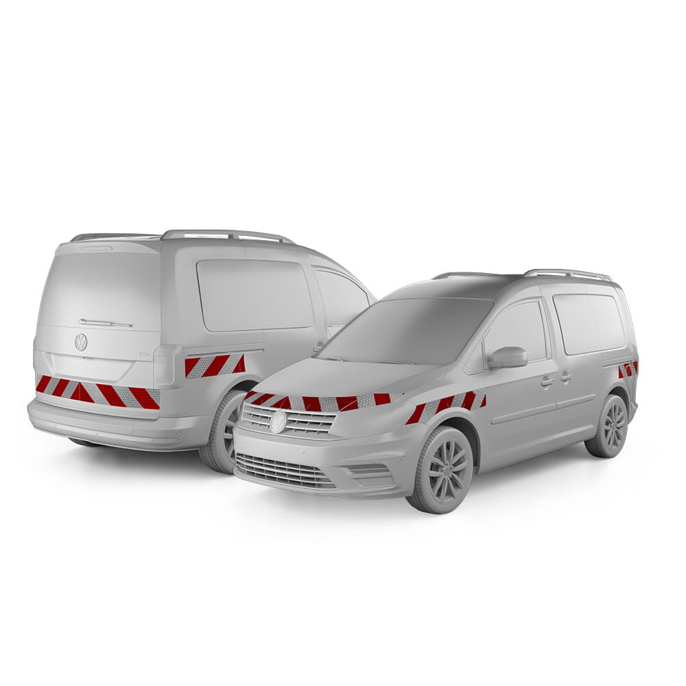 VW Caddy IV Maxi Warnmarkierung 2015 - 2020 Heckklappe Komplettsatz