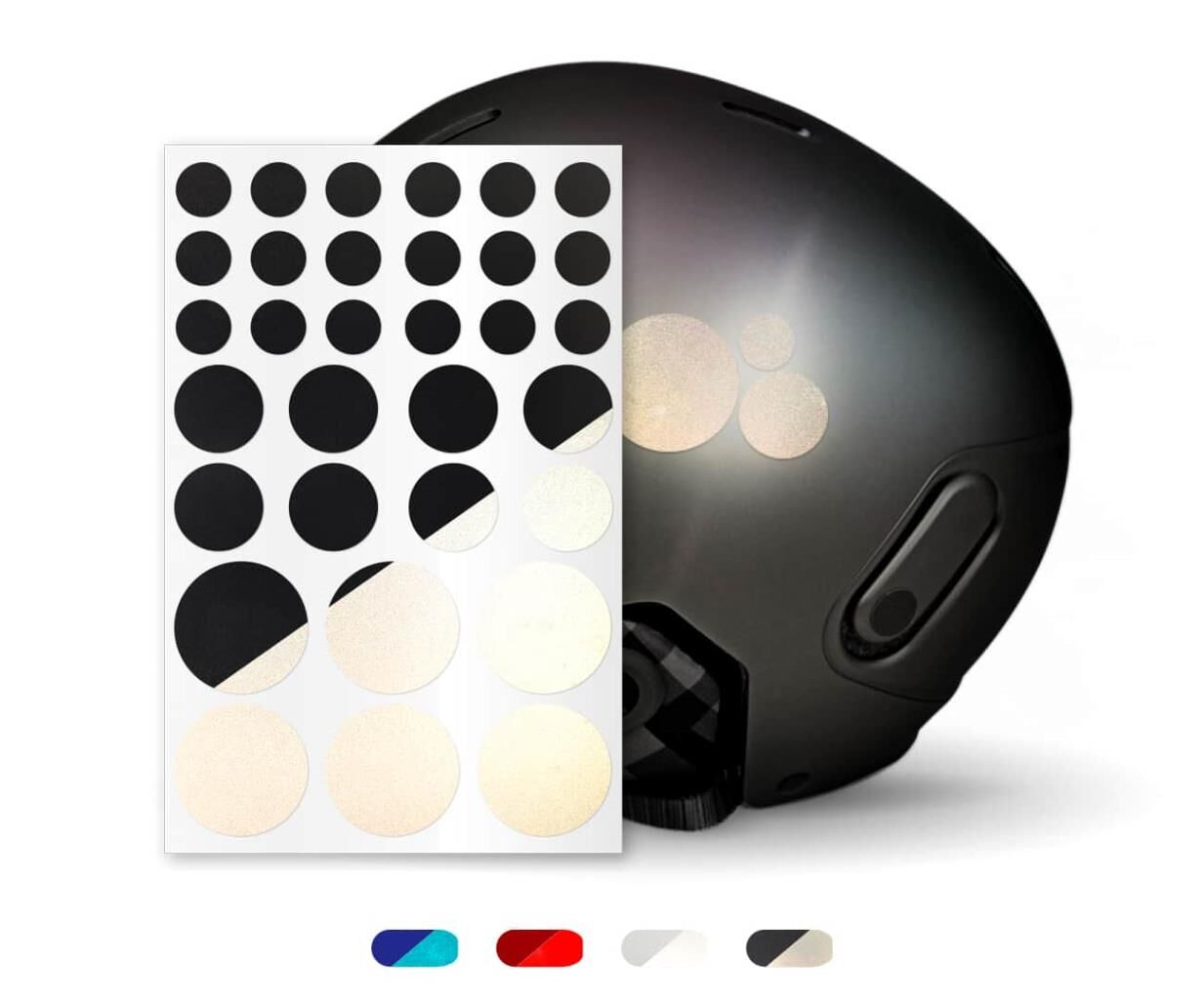 Reflexsticker Light Punkte auf Fahrradhelm für bessere Sichtbarkeit