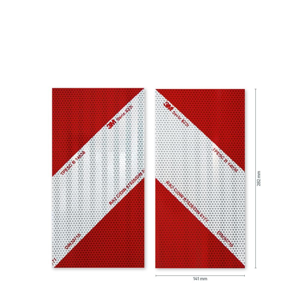 3M Kfz Warnmarkierung 823i Zuschnitte Set 2x 141mm x 282mm 3M Kfz Warnmarkierung 823i Zuschnitte Set 2x 141mm x 282mm