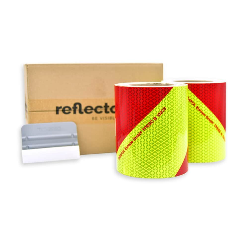 Anwendungspaket: zwei 141 mm Rollen ORALITE VC612 Warnfolie plus Rakel