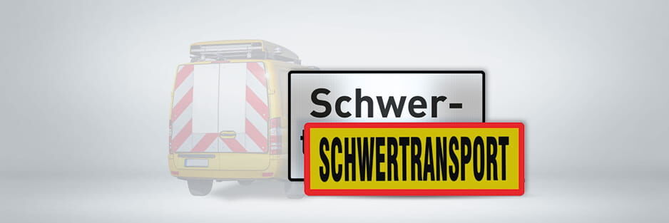 Hinweisschild Schwertransport Begleitfahrzeuge – Aluminium Oder Magnet, BASt-konform, Reflecto
