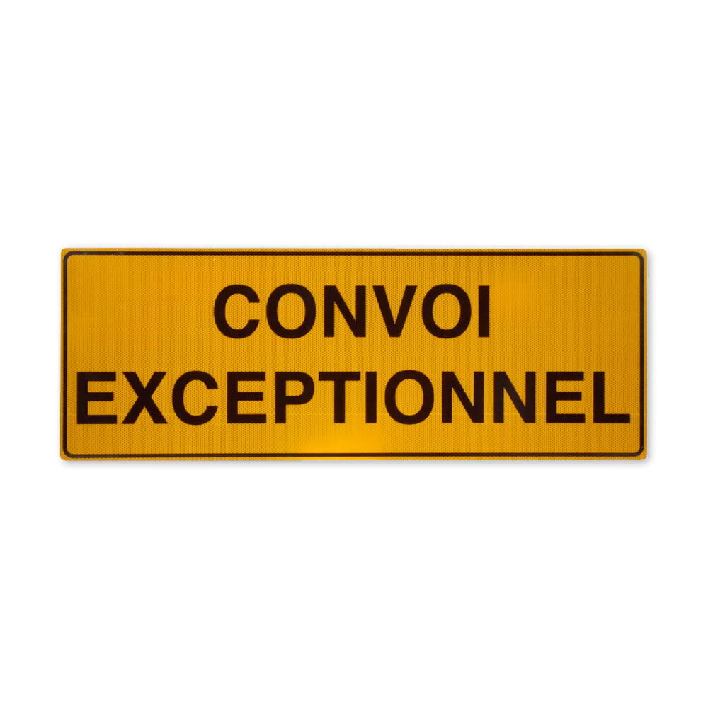 Schild „Convoi Exceptionnel“ aus Aluverbundplatte mit reflektierender Oberfläche