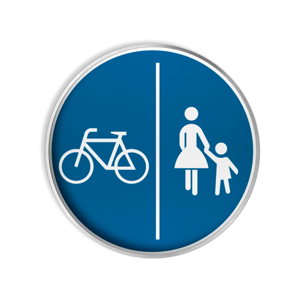 VZ 241-30 Getrennter Rad- und Gehweg, Radweg links VZ 241-30 Getrennter Rad- und Gehweg, Radweg links