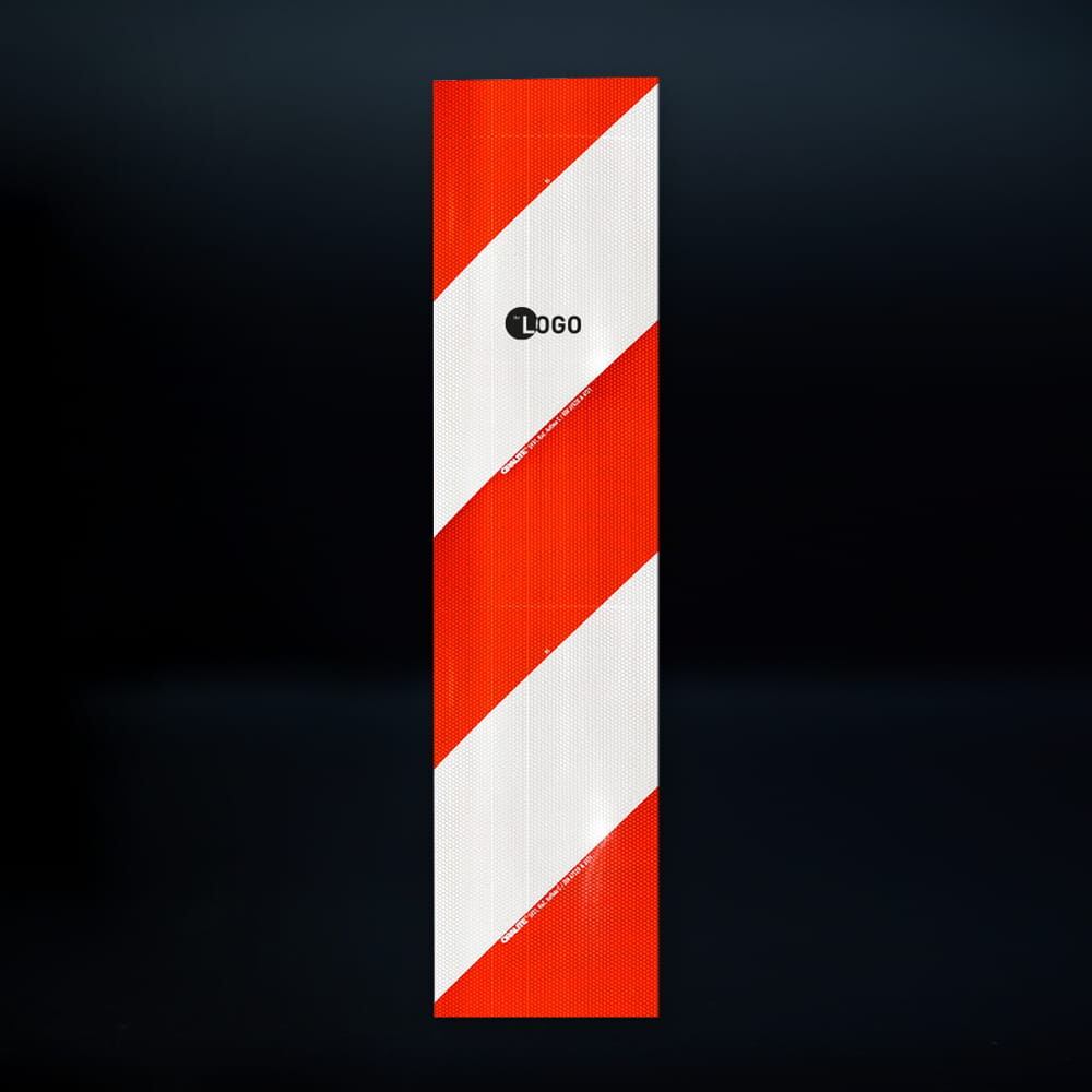 Einzelne Orafol-5931 Logo-Folie linksweisend, rot-weiß, Nachtreflexion