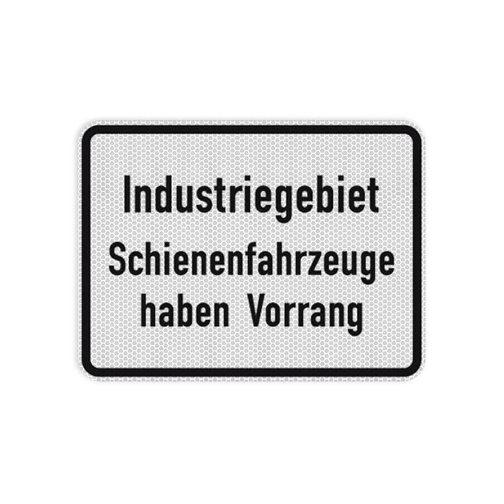 VZ 1008-32 Industriegebiet Schienenfahrzeuge haben Vorrang RA 2 315 x 420 mm 3 mm Dibond