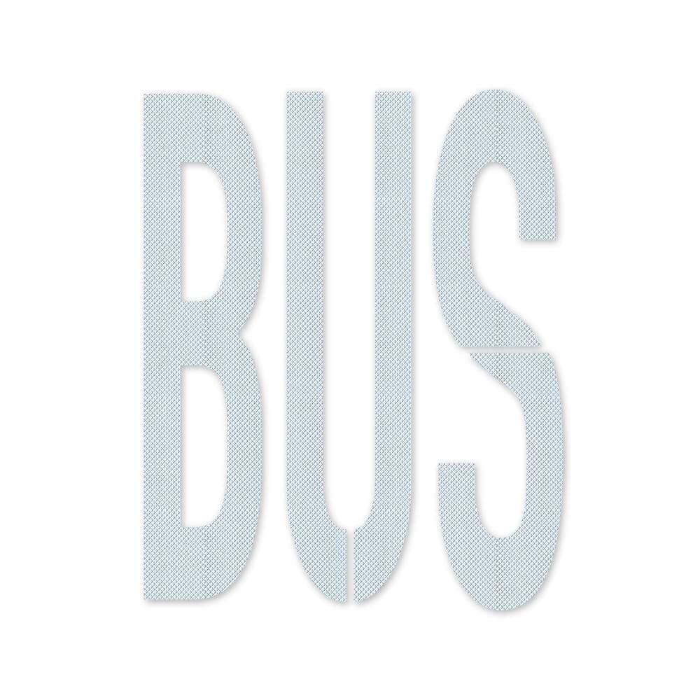 Selbstklebendes Fahrbahn-Piktogramm "BUS" in weiß, Verkehrsklasse P7