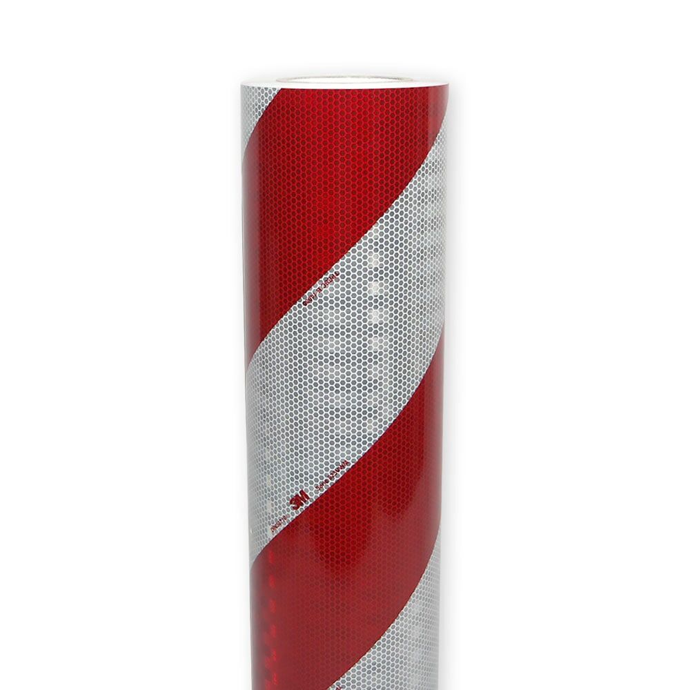 3M 823i Warnmarkierungsrolle rechtsweisend, rot/weiß, Breite 1220 mm