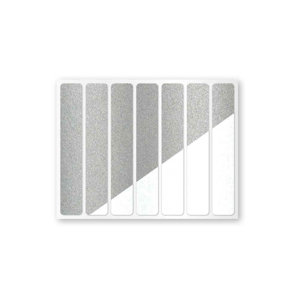 Bogen mit 7 rechteckigen Reflexsticker-Streifen Metallic Silber, selbstklebend