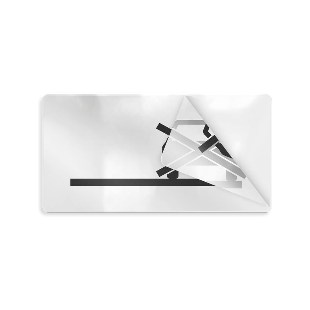 Transparente Overlayfolie mit Motiv, abziehbar zur temporären Beschilderung