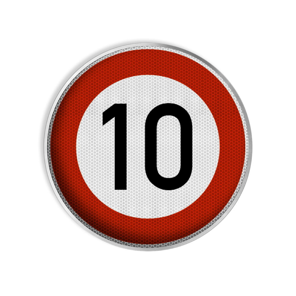 VZ 274-10 Zulässige Höchstgeschwindigkeit 10 km/h VZ 274-10 Zulässige Höchstgeschwindigkeit 10 km/h