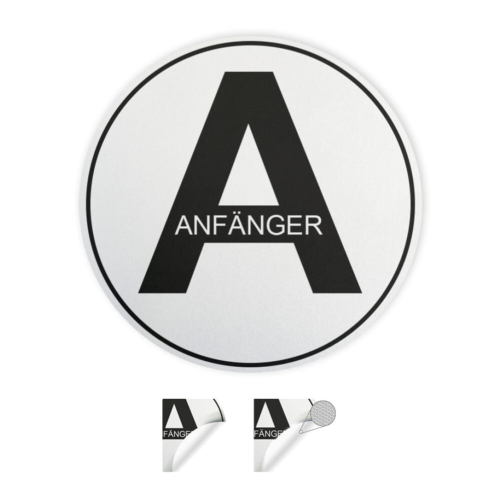Hinweisschild Anfänger A rund