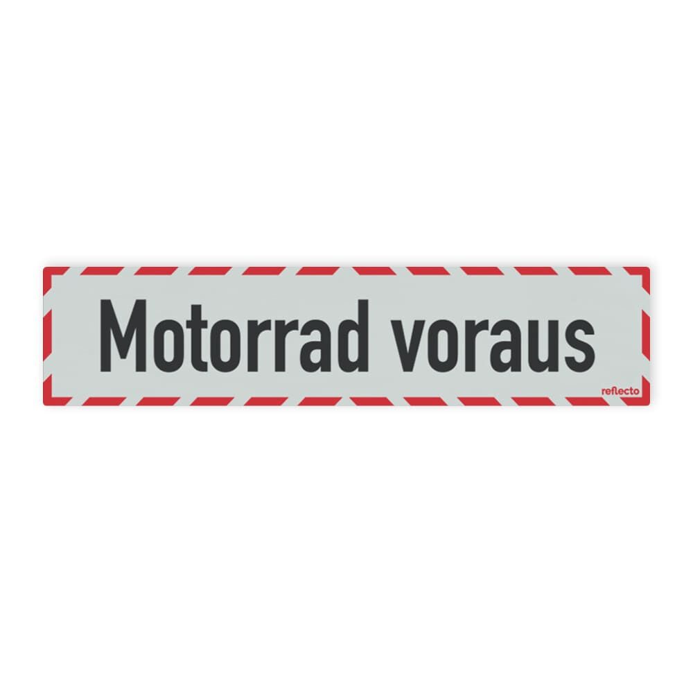Reflecto Hinweisschild „Motorrad voraus“, mit weiß-rotem Rahmen