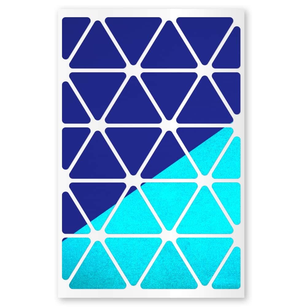 Reflexsticker Light Dreiecke in Blau auf Stickerbogen