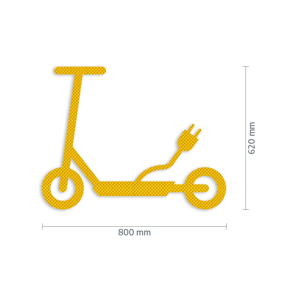 Maßgrafik des Piktogramms, Breite 800 mm, Höhe 620 mm, Verkehrsklasse P7 in gelb