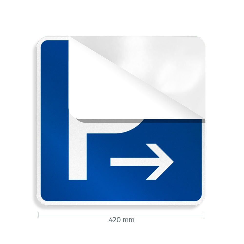 Parkplatzschild-Aufkleber P rechts, abziehbar, 420 mm