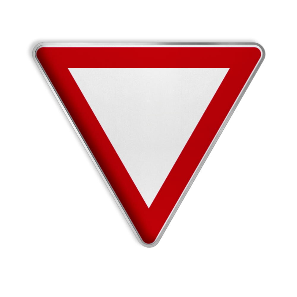 Verkehrszeichen 205 "Vorfahrt gewähren", Alform Alu,  RA1