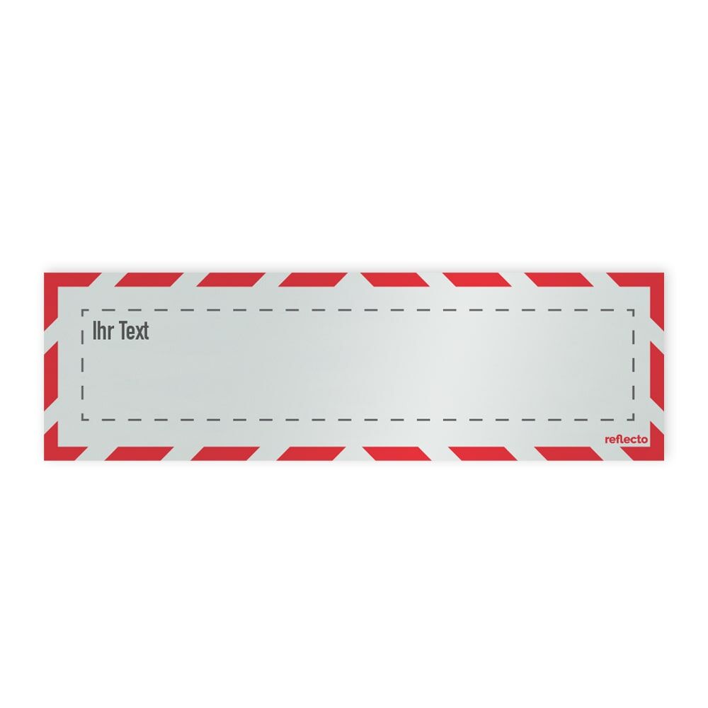 Reflecto Hinweisschild „Wunschtext“, mit weiß-rotem Rahmen