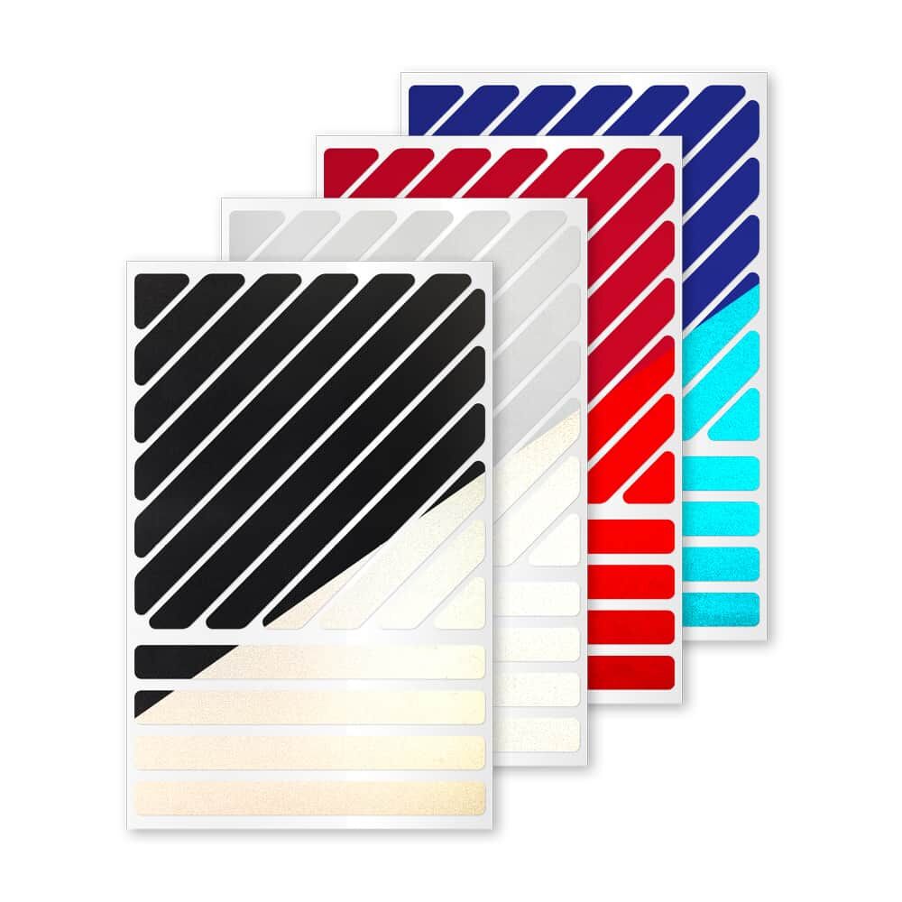 Reflexsticker Light Streifen schmal in mehreren Farben auf Stickerbögen
