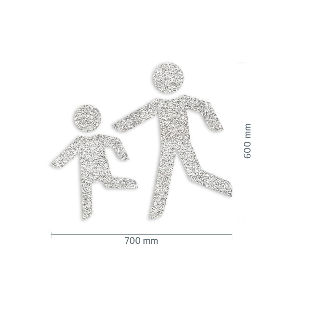 Maßgrafik des Piktogramms, Breite 700 mm, Höhe 600 mm, Verkehrsklasse P6 in weiß