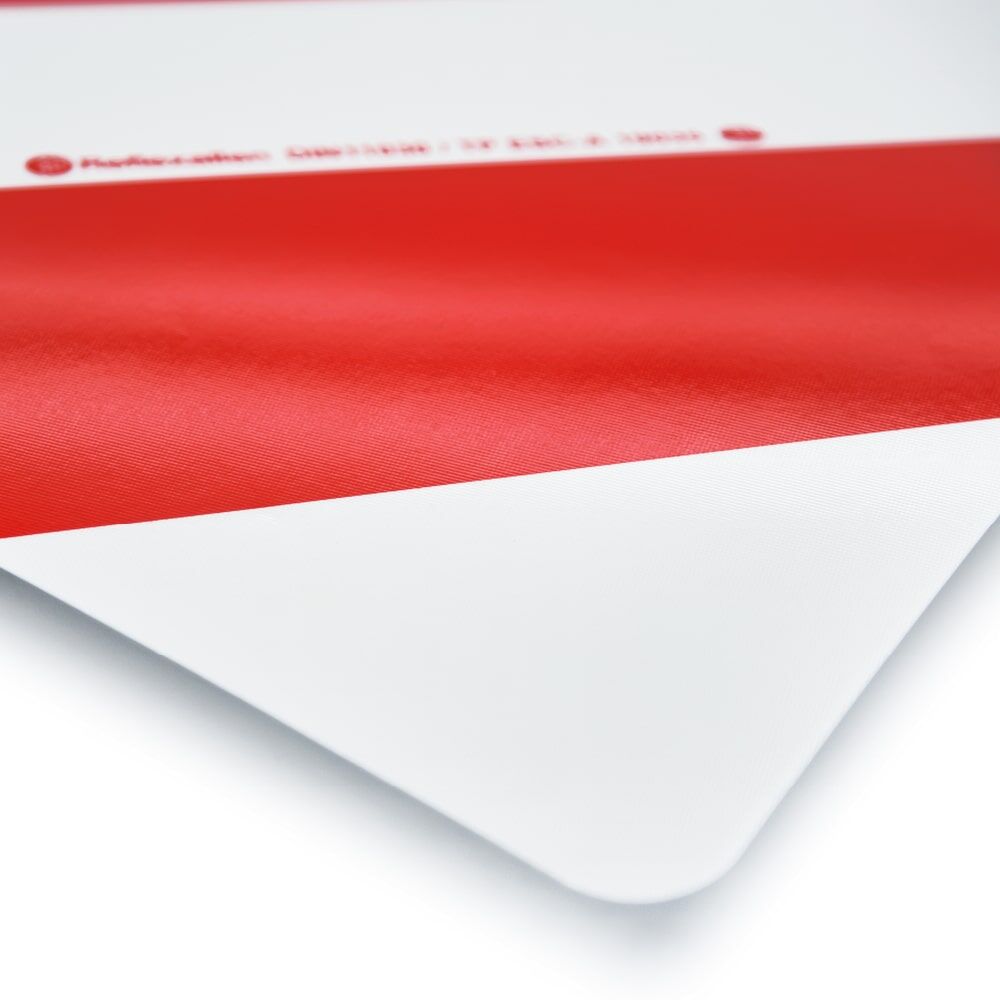 Eckdetail: selbstklebende Warntafel Überlänge/Überbreite