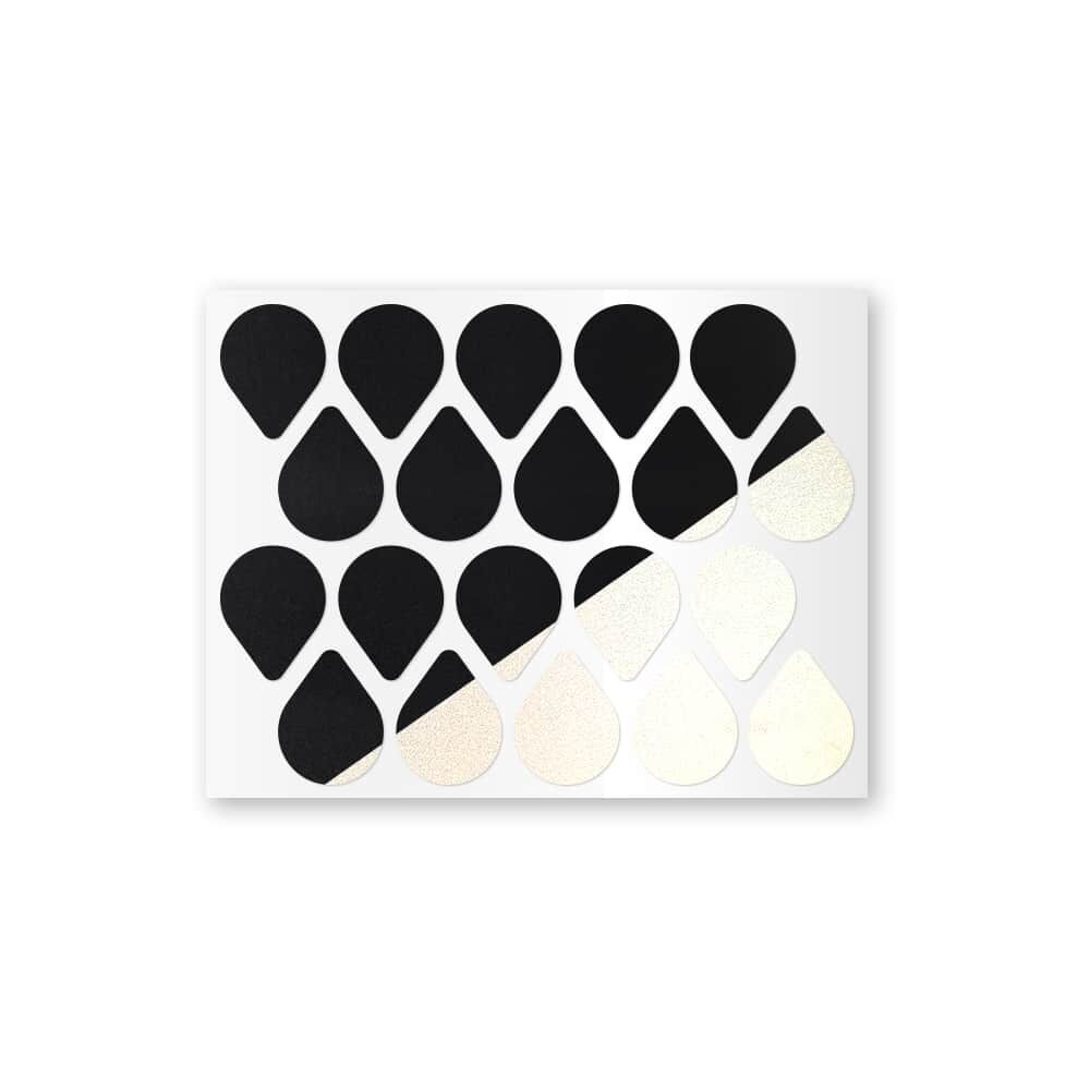 Reflexsticker Light Tropfen in Schwarz auf Stickerbogen