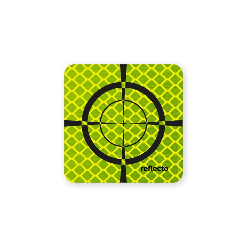 Reflexzielmarke fluor-lime mit Fadenkreuz 60 x 60 mm selbstklebend