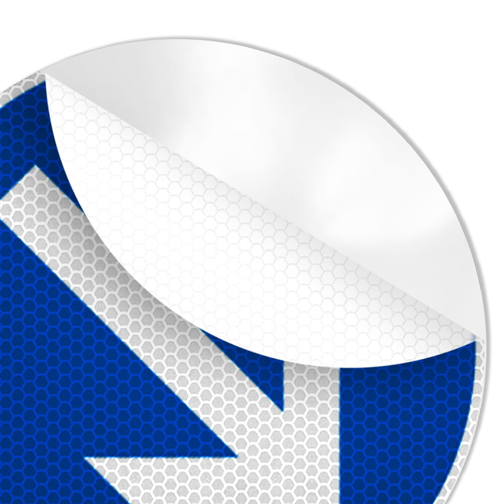 Detailaufnahme der abziehbaren Folie, Wabenstruktur deutlich erkennbar