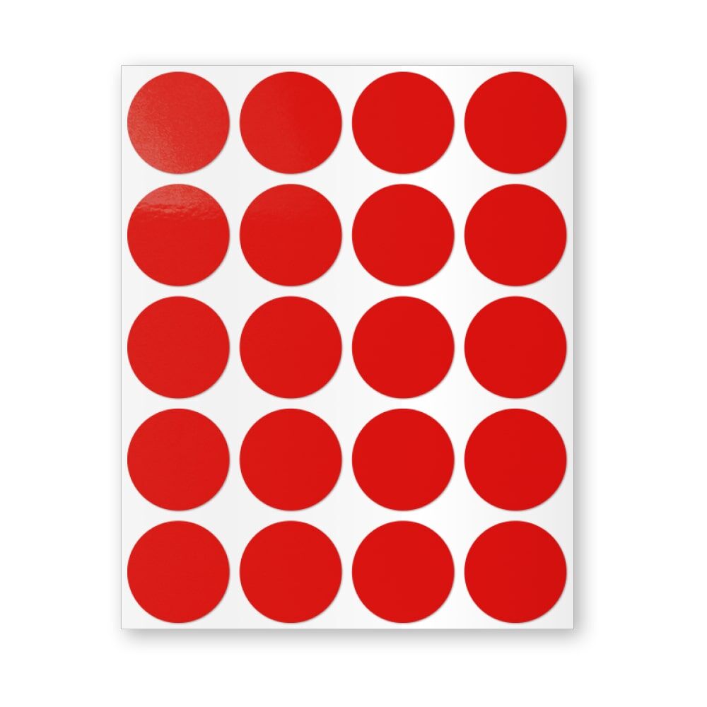 Rote Geocaching Reflektoren auf selbstklebendem Stickerbogen