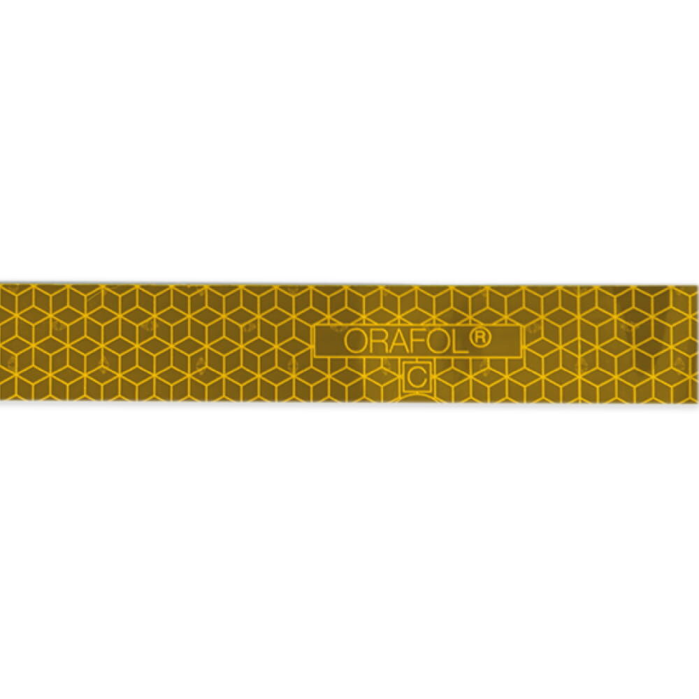 Detail: Gelbes VC104+ RG Wabenmuster mit ORAFOL-Logo