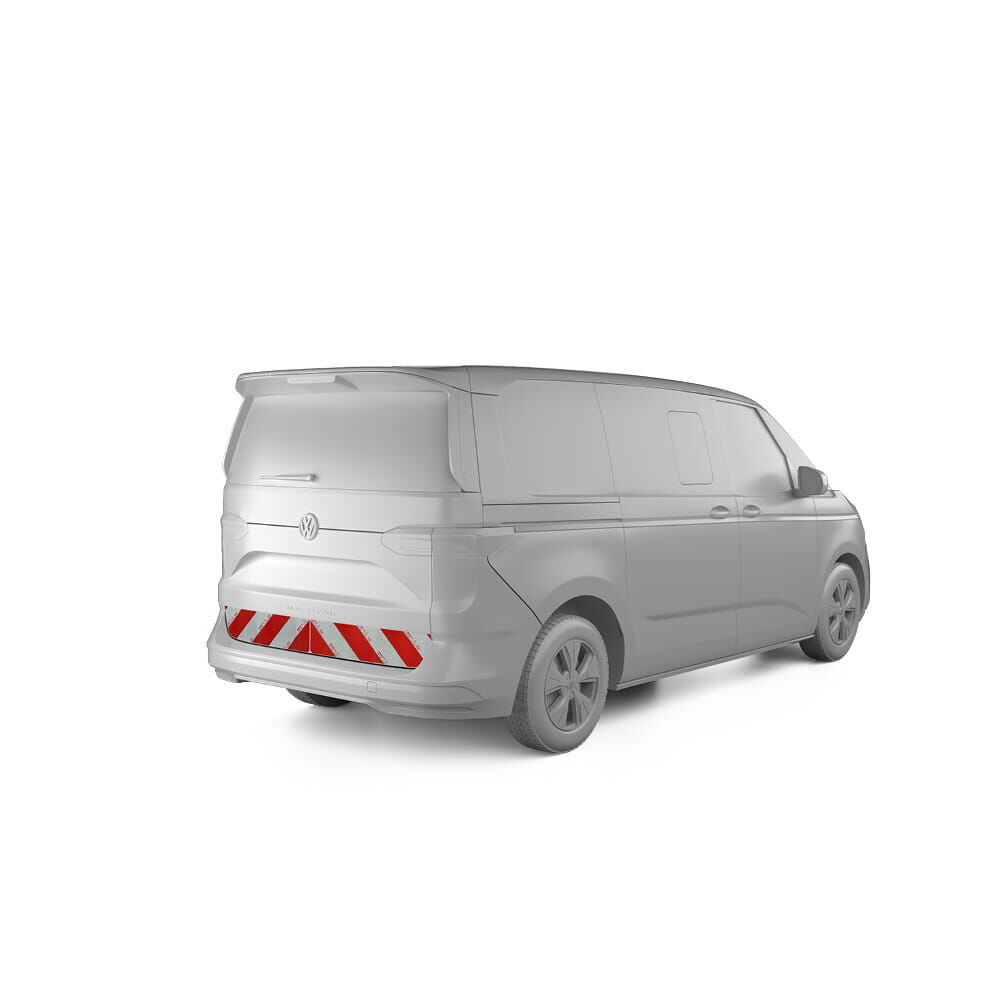 VW T7 Multivan mit Heckwarnmarkierung, Baujahr 2021
