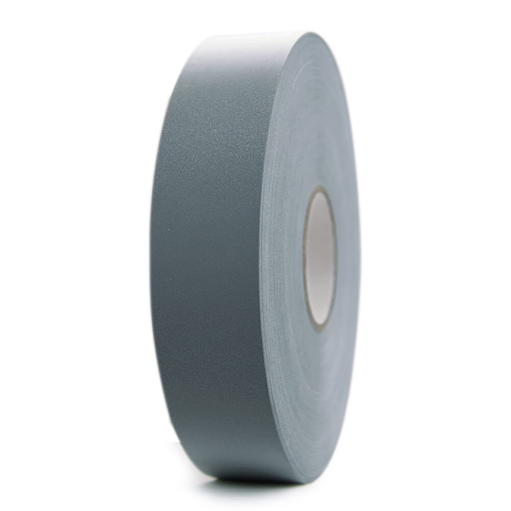 Frontale Ansicht der 100 m 3M Scotchlite 8910 Reflexgewebe-Rolle, silber. Rollenbreite 50,8 mm