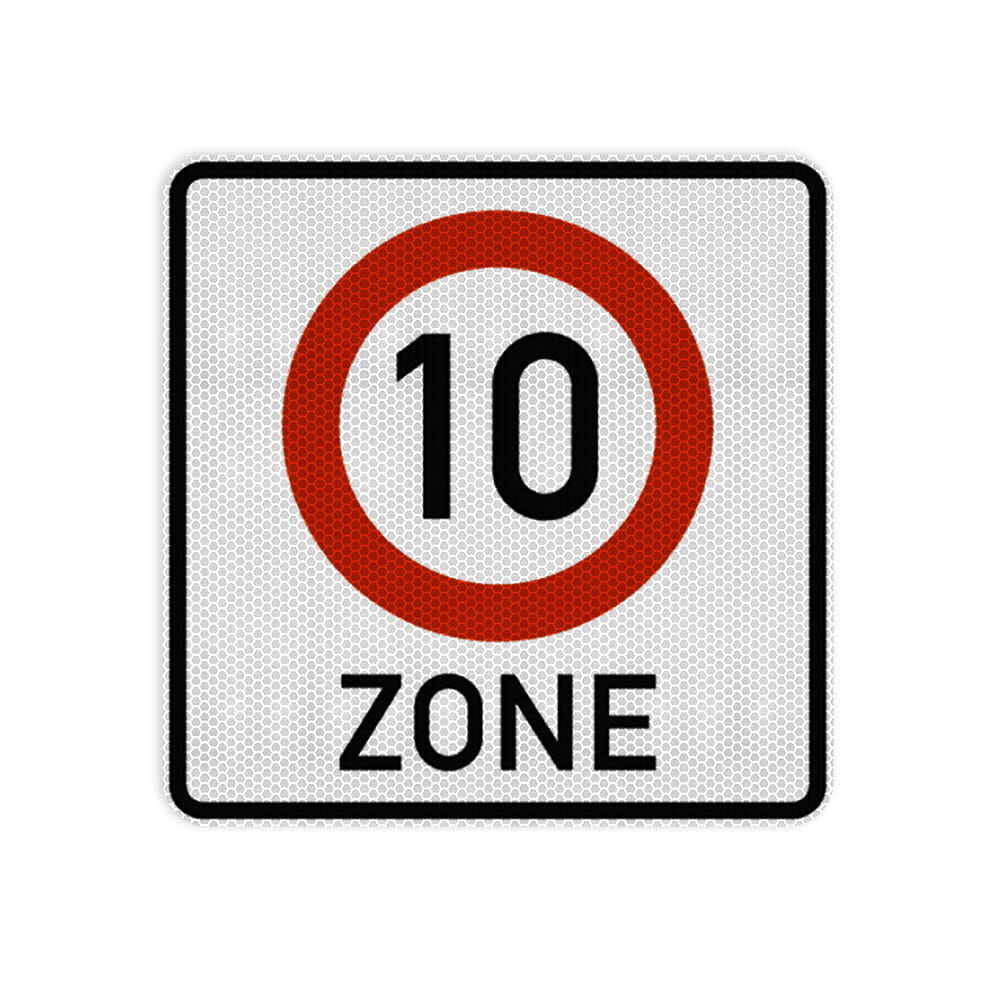 Beginn einer Tempo 10-Zone Beginn einer Tempo 10-Zone
