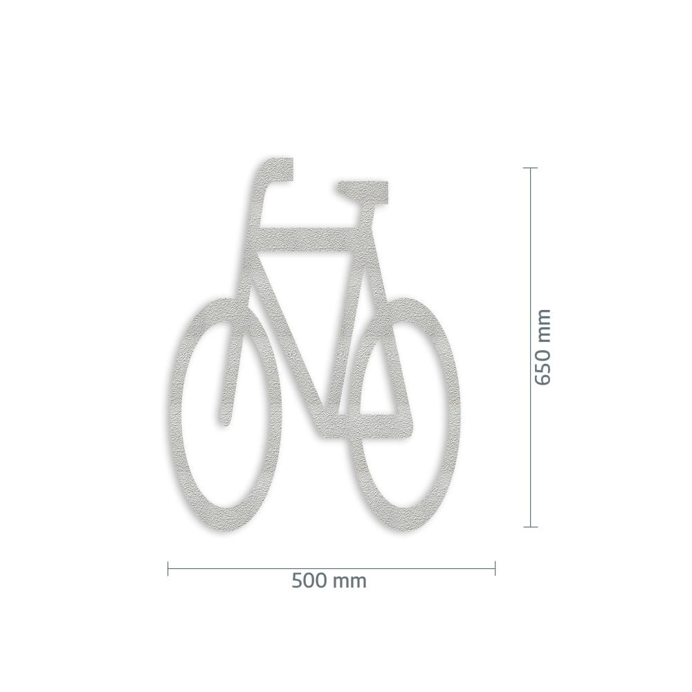 Maßgrafik des Piktogramms, Breite 500 mm, Höhe 650 mm, Verkehrsklasse P6 in weiß