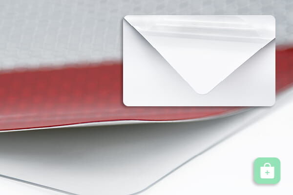 Selbsthaftende Kfz-Warnmarkierung mit glatter Haft-Rückseite