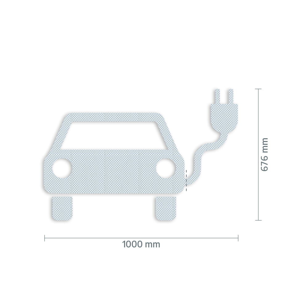 Maßgrafik des Piktogramms, Breite 1000 mm, Höhe 676 mm Verkehrsklasse P7 in weiß