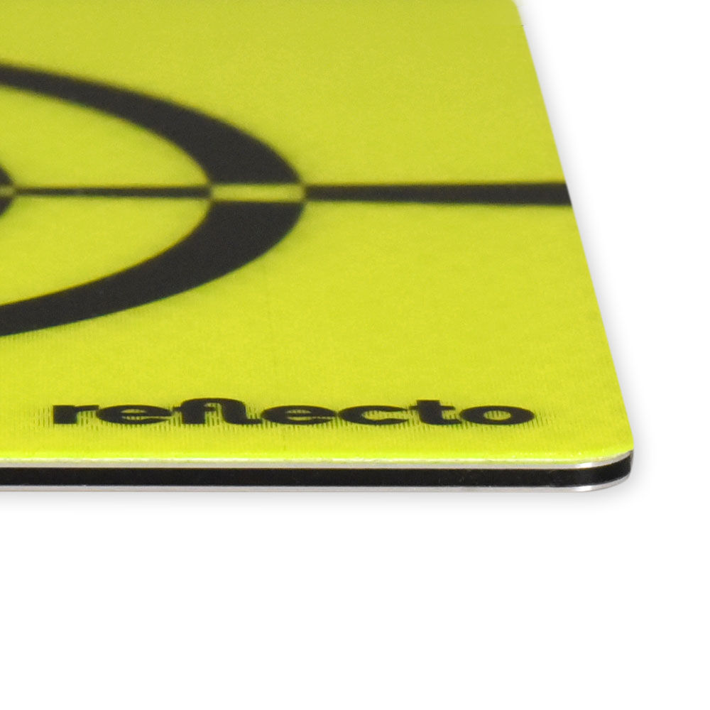 Reflexzielmarke fluor-lime mit Fadenkreuz 100 x 100 mm auf Aluverbund