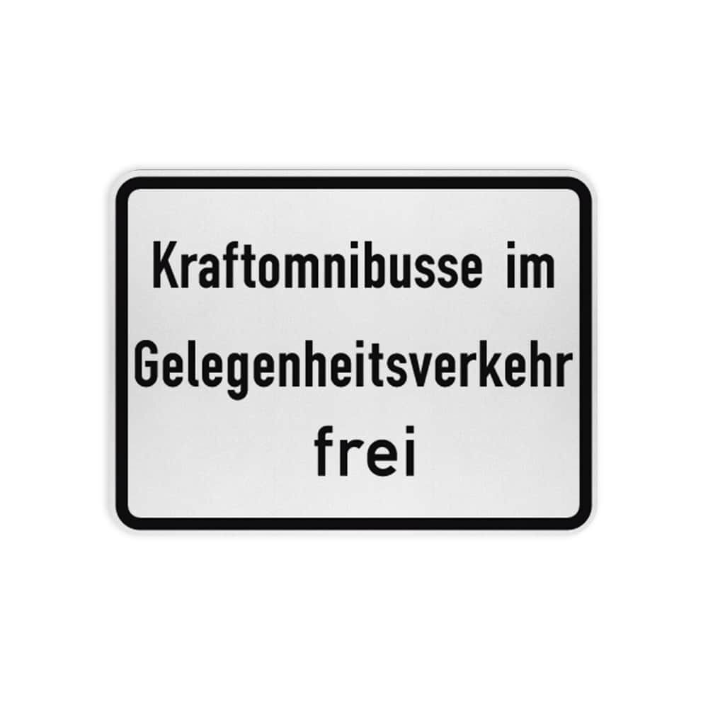 VZ 1026-31 Kraftomnibusse im Gelegenheitsverkehr frei RA 1 450 x 600 mm 3 mm Dibond
