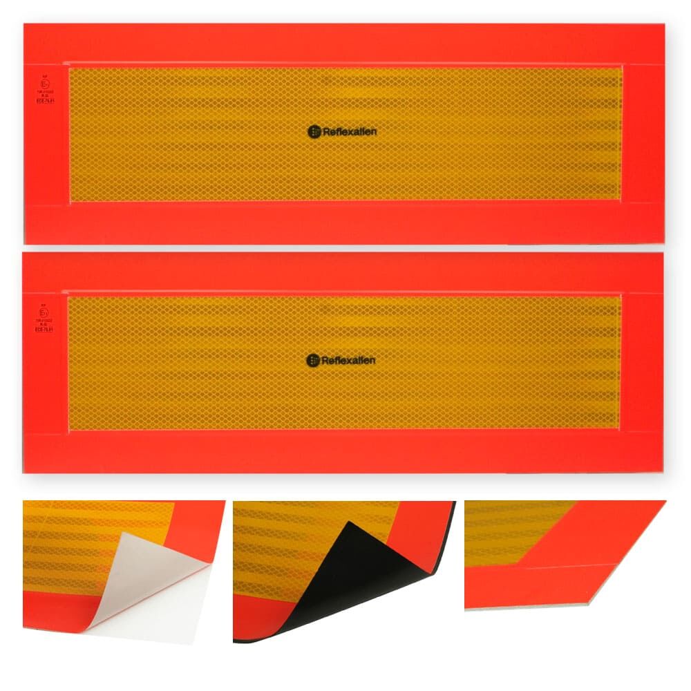 Reflexallen Heckwarntafel Halbmarkierungen für Anhänger