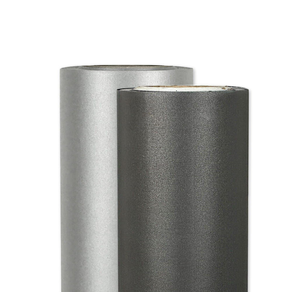 Zwei Rollen reflecto C777 Reflextransferfolie in Silber & Schwarz