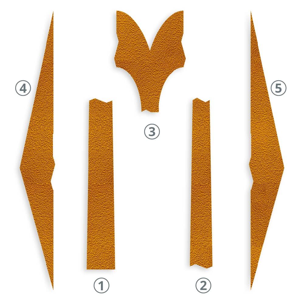 Übersicht über die einzelnen Teile des Pfeiles mit Nummerierung