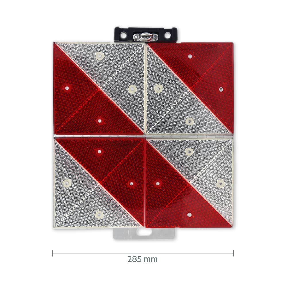 Parkwarntafel 285 mm Breite, rot/weiß, Frontansicht mit Maßangabe