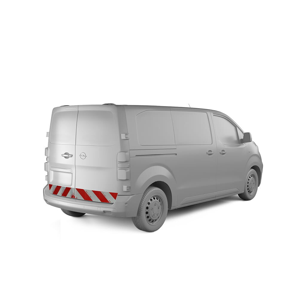 Opel Vivaro C mit Hecktür, ausgestattet mit Heckwarnmarkierung, Baujahr 2019