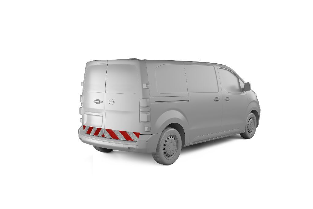 Opel Vivaro C mit Hecktür, ausgestattet mit Heckwarnmarkierung, Baujahr 2019