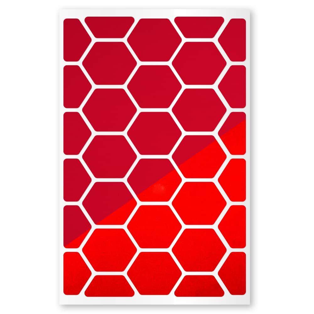 Reflexsticker Light Waben in Rot auf Stickerbogen