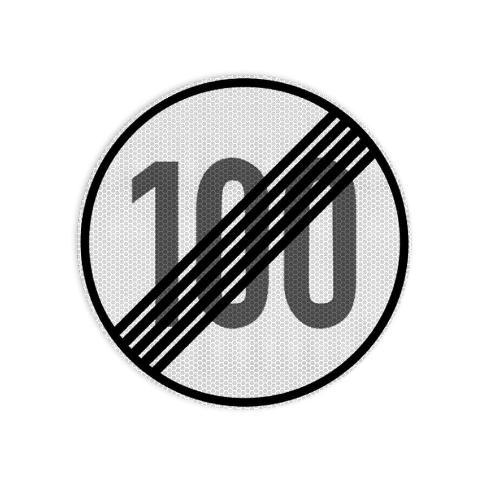VZ 278-100 Ende der zulässigen Höchstgeschwindigkeit 100 km/ VZ 278-100 Ende der zulässigen Höchstgeschwindigkeit 100 km/