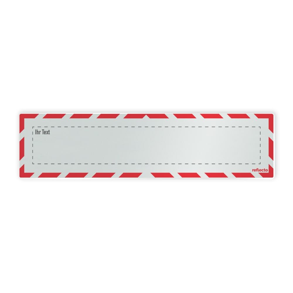 Reflecto Hinweisschild „Wunschtext“, mit weiß-rotem Rahmen