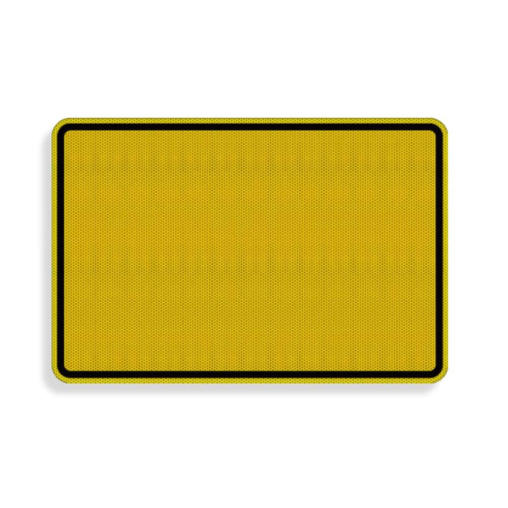 Blanko-Ortstafel, gelb mit schwarzem Rand, ohne Beschriftung