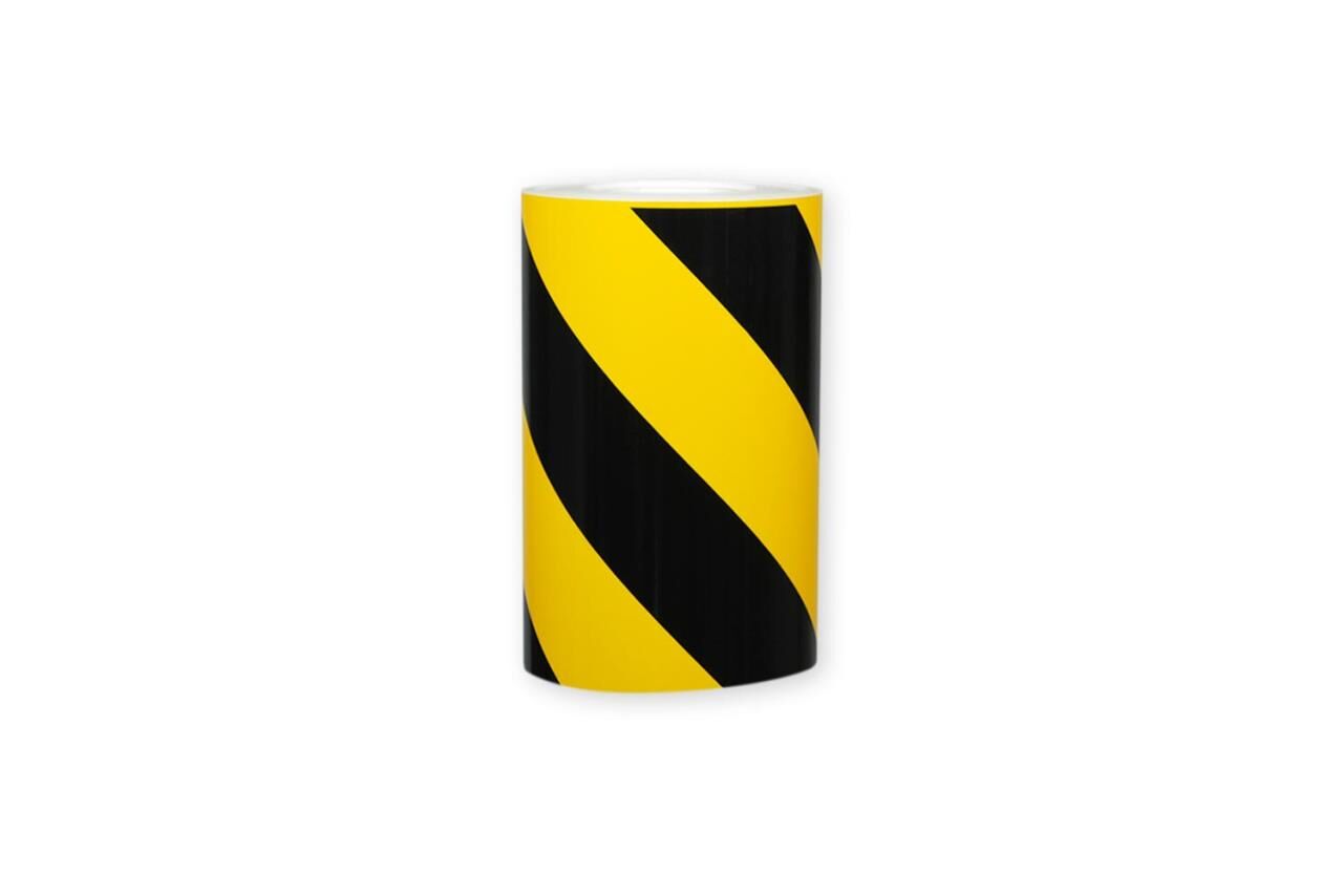 Einzelne Rolle Orafol ORALITE 5431 Industrie-Warnfolie schwarz-gelb, 300 mm, linksweisend