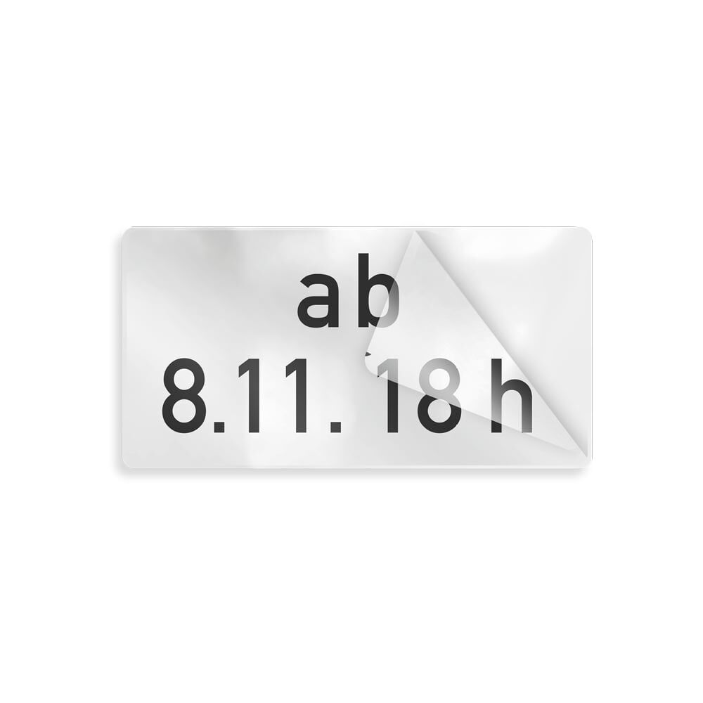 Ablösbares Overlay mit Datum 08.11.  ab 18 Uhr, Ecke abgezogen