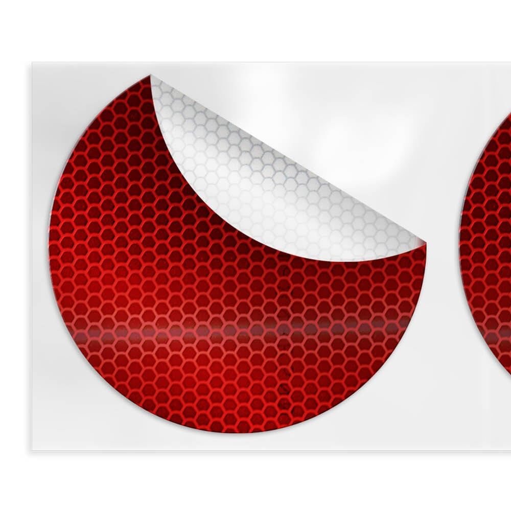Selbstklebender Reflexkreis, Ecke gelöst, zeigt Klebeschicht, ORALITE 5810